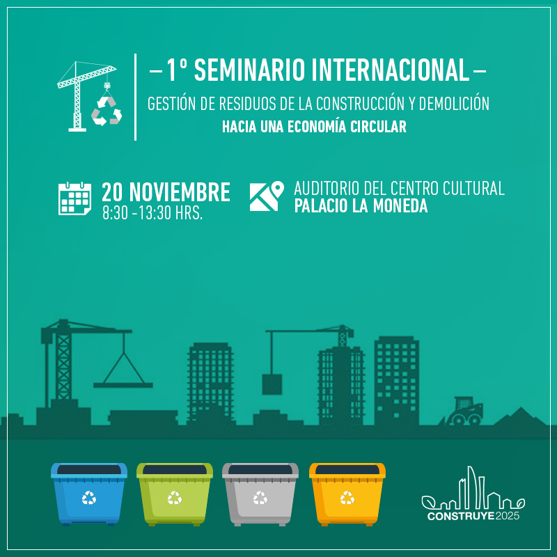 Sector Construcción: Realizarán seminario con experiencias internacionales y nacionales de manejo de residuos y economía circular