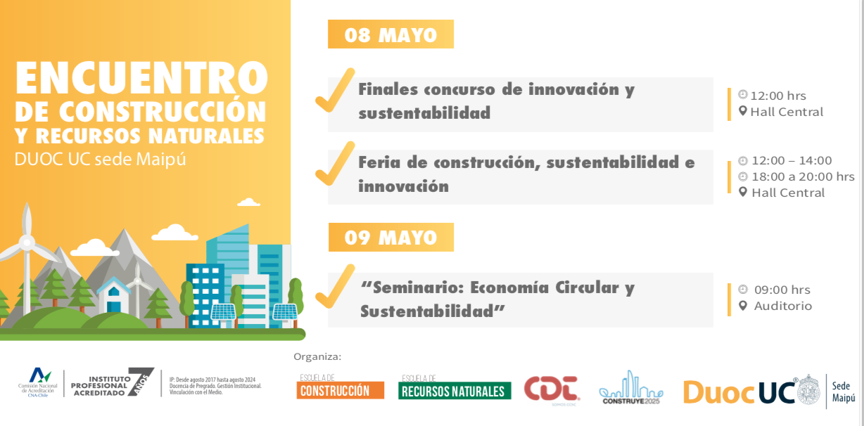 Construye2025 participa de seminario sobre Economía circular y sustentabilidad de DuocUC